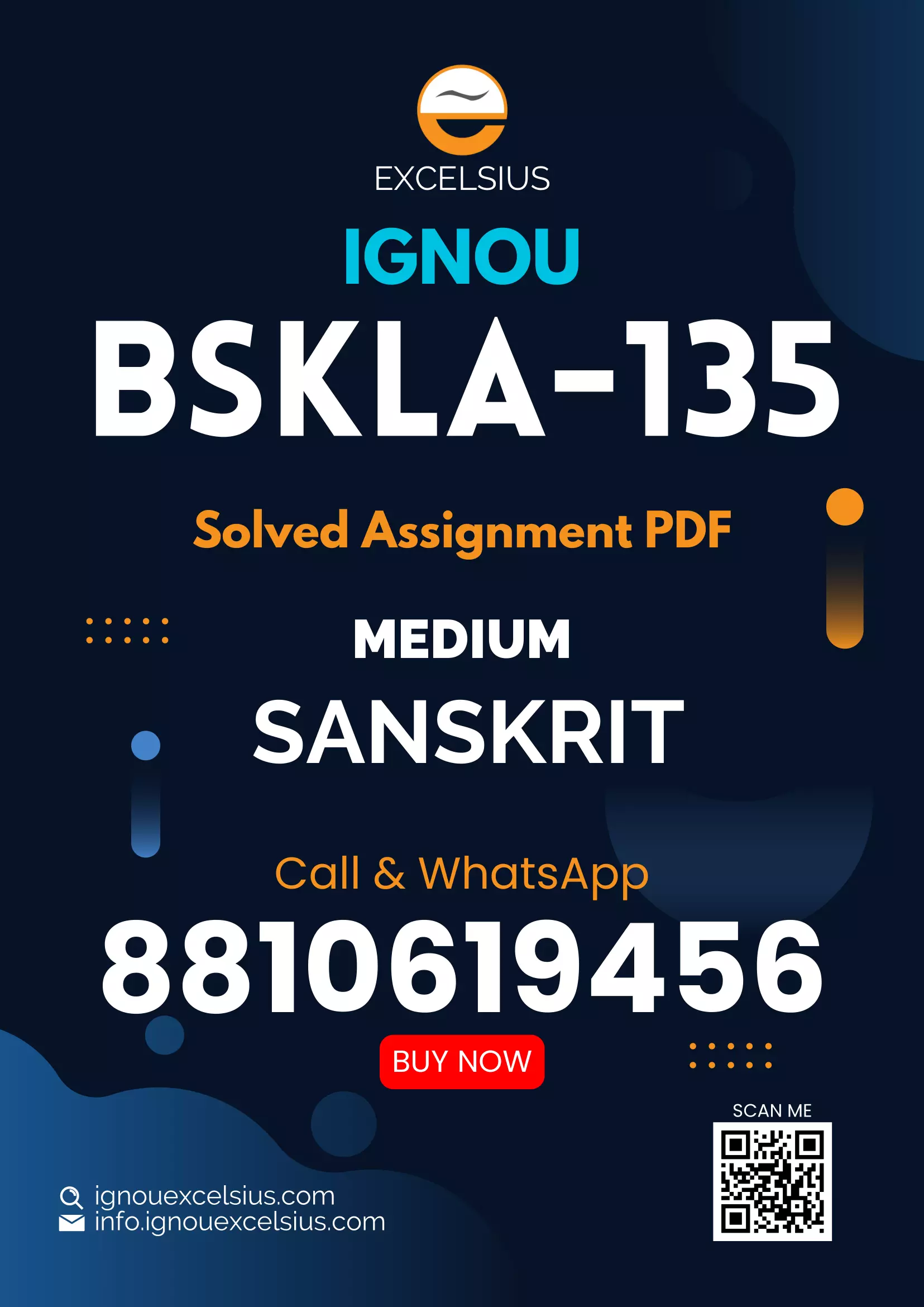 BSKLA-135 - Sanskrit Sahitya evam Vyakaran-July 2023 - January 2024