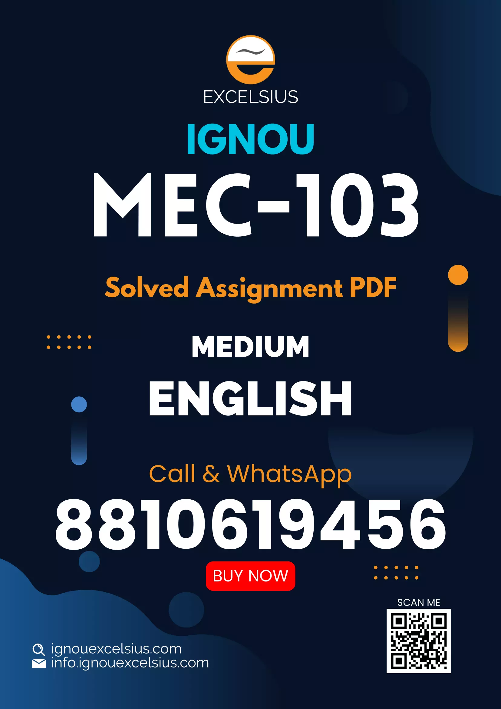 IGNOU MEC-103 - Quantitative Methods New Latest Solved Assignment -July 2023 – January 2024