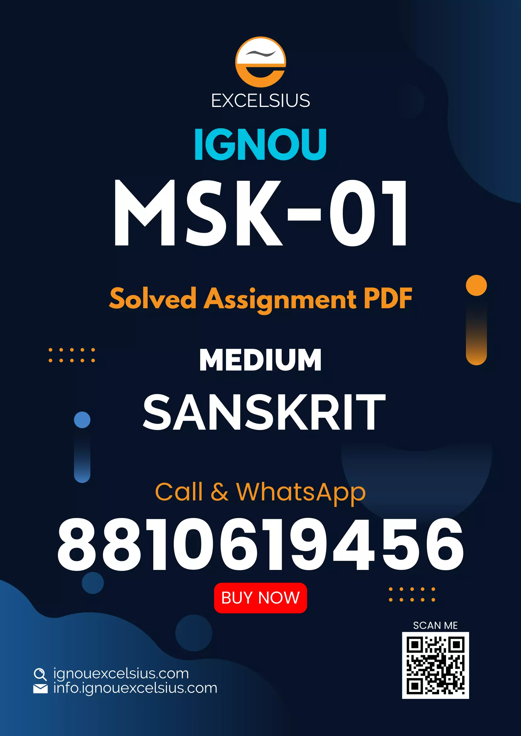 IGNOU MSK-01 - Sanskrit Sahita Evam Sahitya Latest Solved Assignment-July 2023 - January 2024