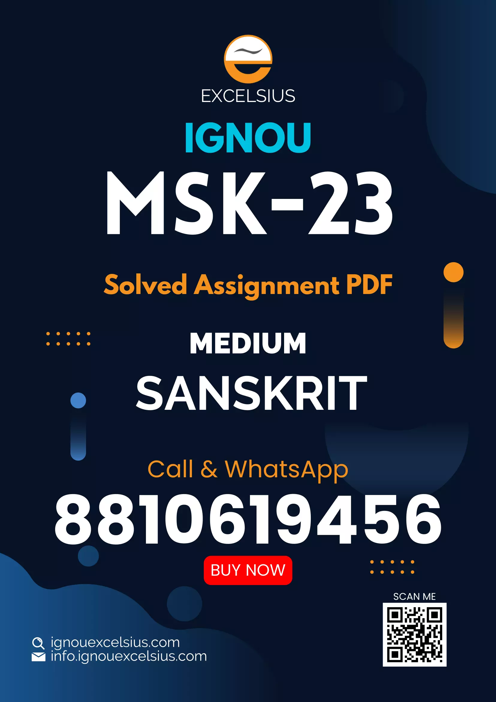 IGNOU MSK-23 - Sanskrit me Rasayan, Dhatu, Chikitsa evam vanaspati Vigyan ka Prayogik, Latest Solved Assignment-July 2023 - January 2024