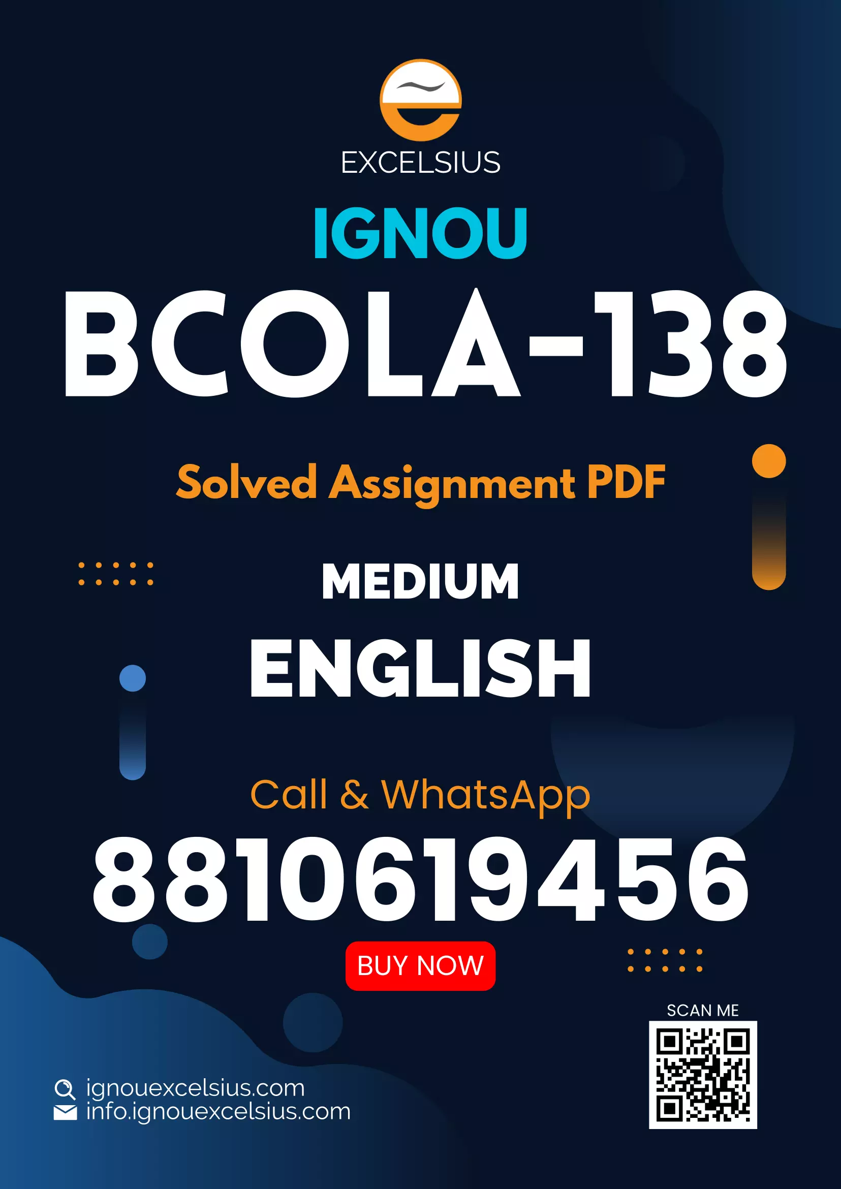 IGNOU BCOLA-138 - Business Communication, Latest Solved Assignment-January 2024 - December 2024