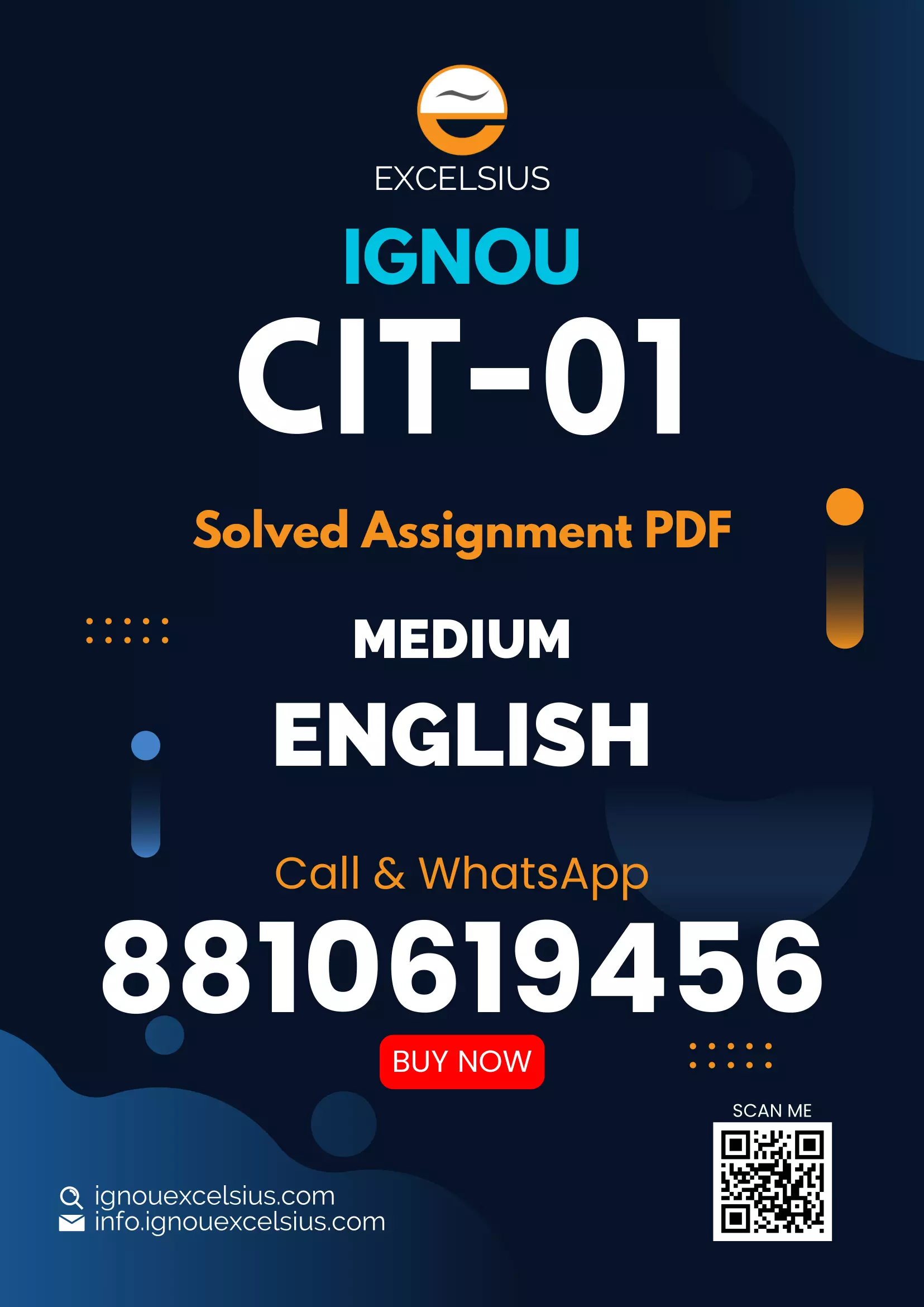 IGNOU CIT-01 - Fundamentals of Computer Systems Latest Solved Assignment-July 2023 - January 2024