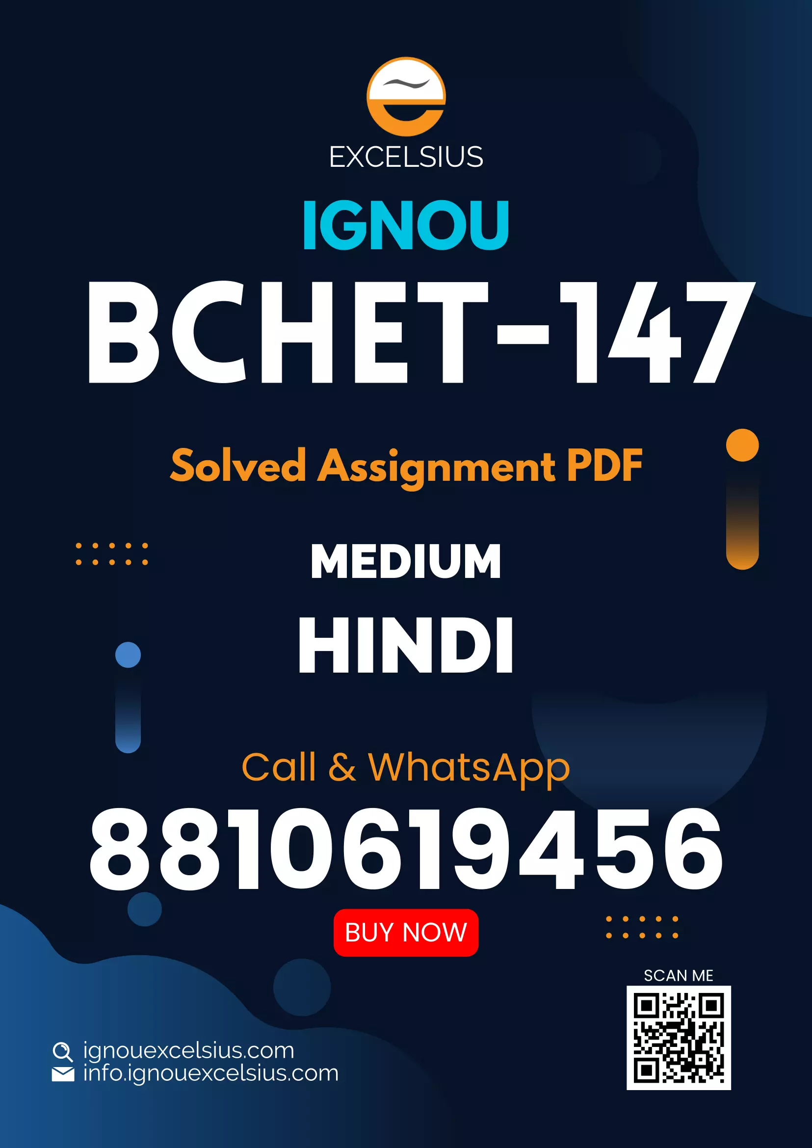 IGNOU BCHET-147 - Organometallics, Bioinorganic Chemistry, Polynuclear Hyderocarbons and UV, IR Spectroscopy, Latest Solved Assignment-January 2024 - December 2024