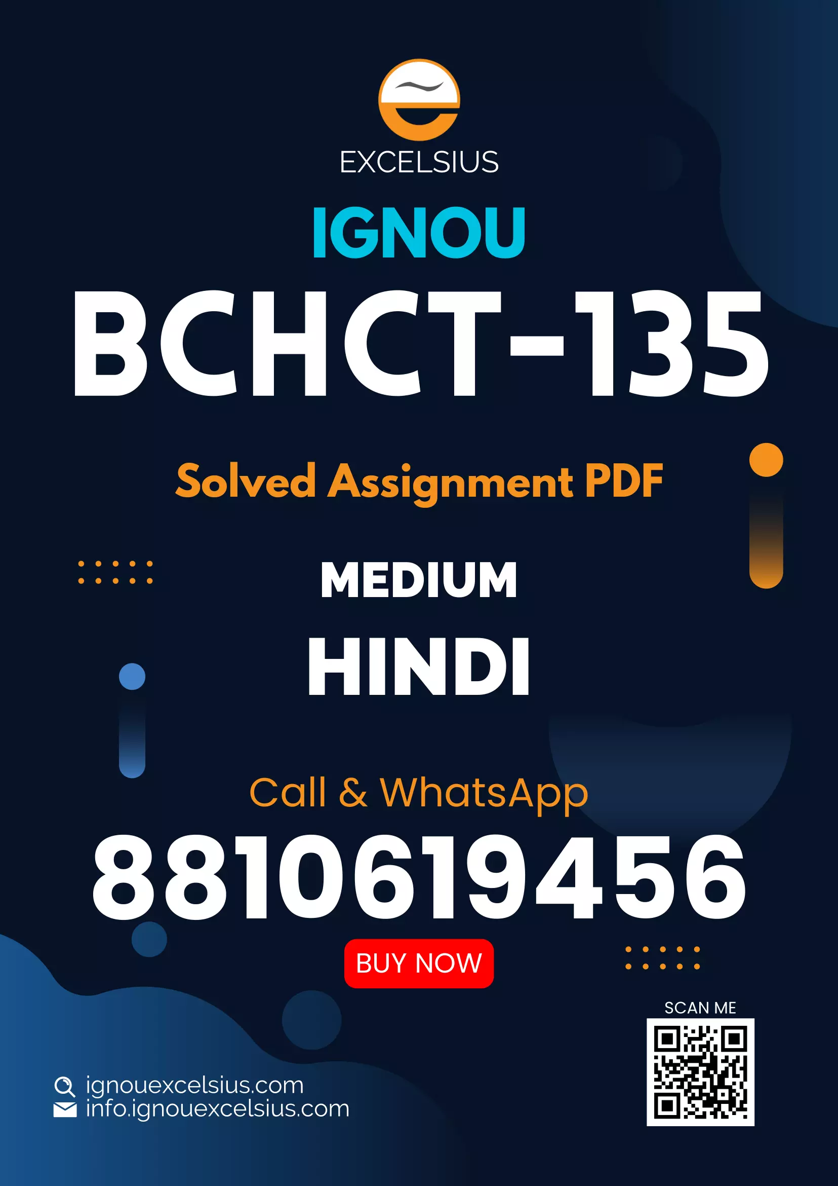 IGNOU BCHCT-135 - Solutions, Phase equilibrium, Conductance, Electrochemistry and Functional Group Organic Chemistry-II-January 2024 - December 2024
