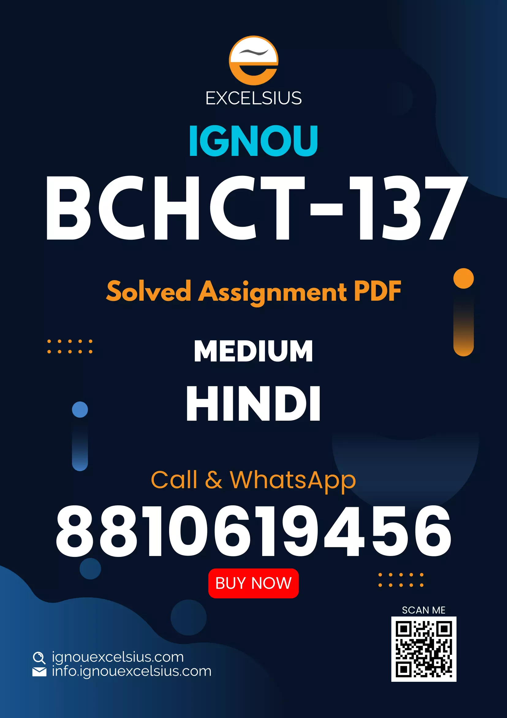 IGNOU BCHCT-137 - Coordination Chemistry, States of Matter and Chemical Kinetics-January 2024 - December 2024