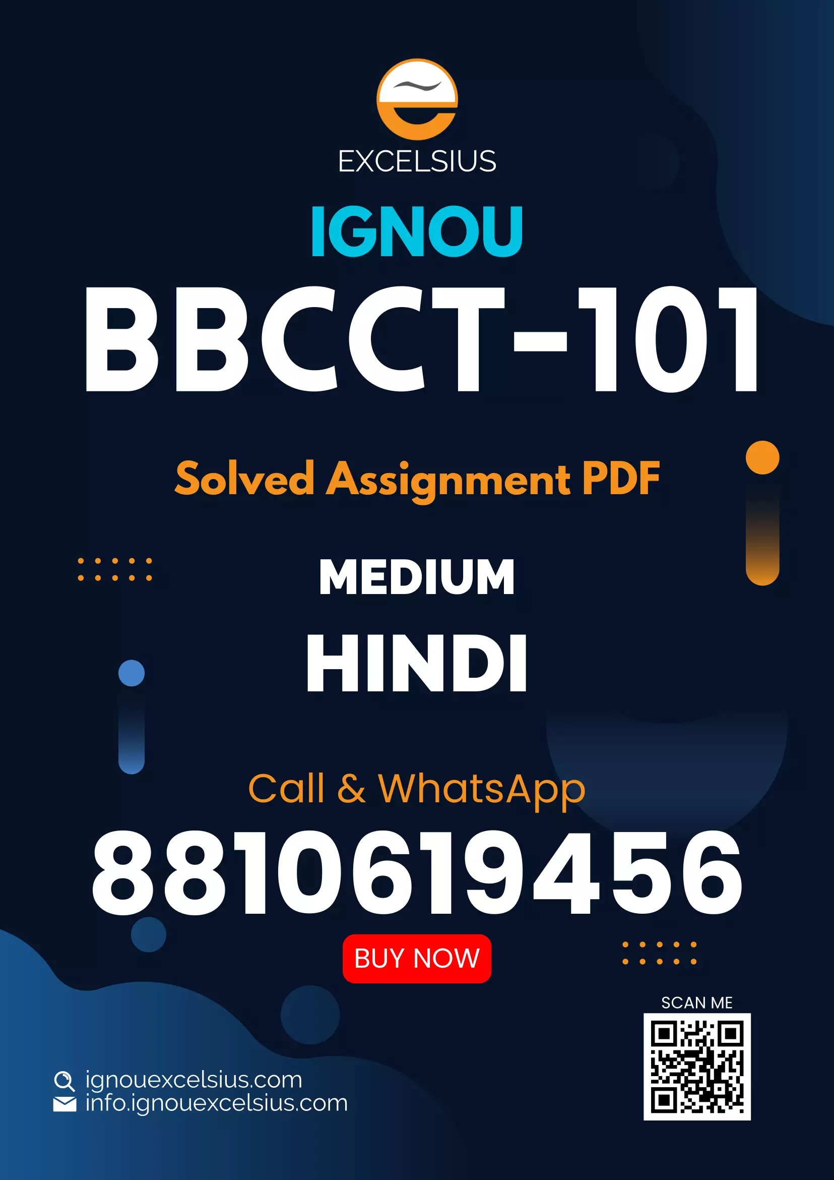 IGNOU BBCCT-101 - Molecules of Life, Latest Solved Assignment-January 2024 - December 2024