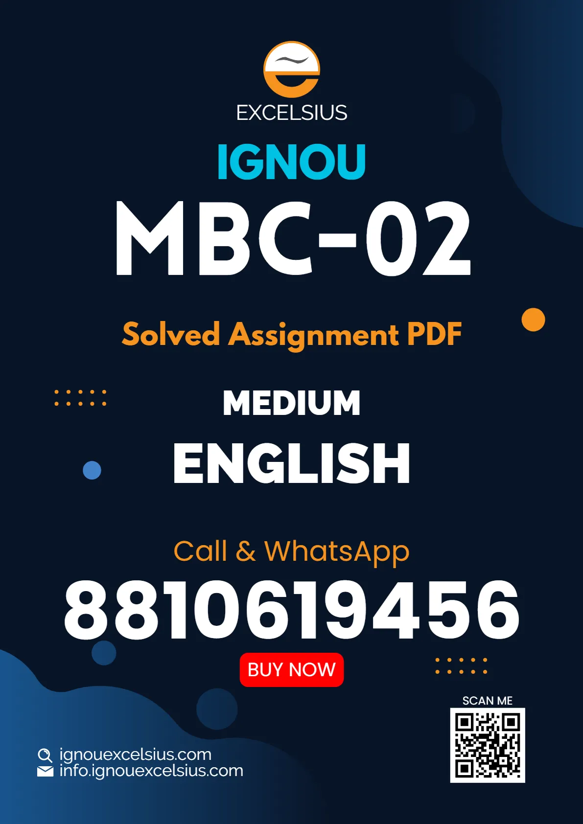 IGNOU MBC-02 - Cell and Molecular Biology (Core) Latest Solved Assignment-January 2024 - December 2024