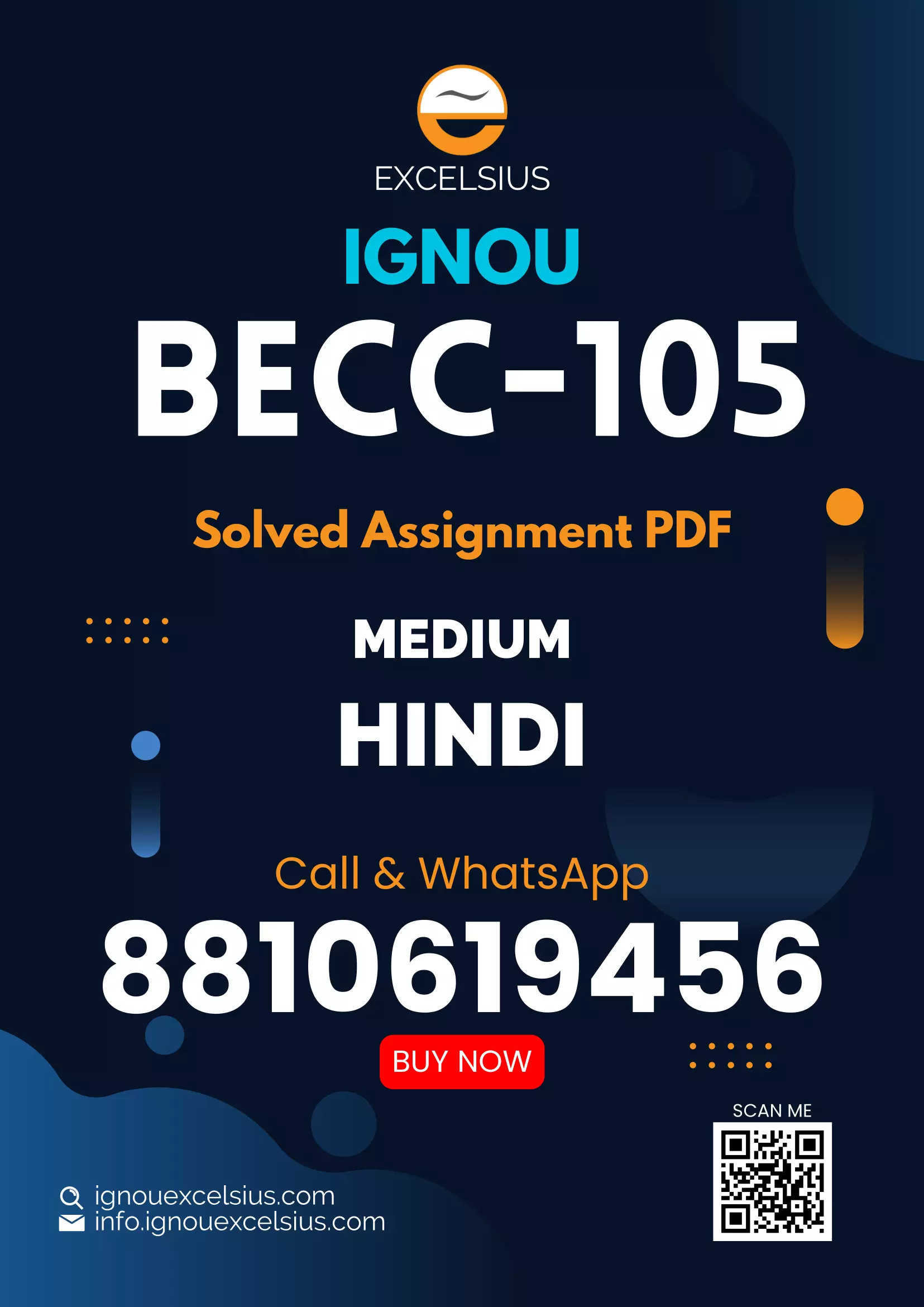 IGNOU BECC-105 - Intermediate Microeconomics I, Latest Solved Assignment-July 2024 - January 2025