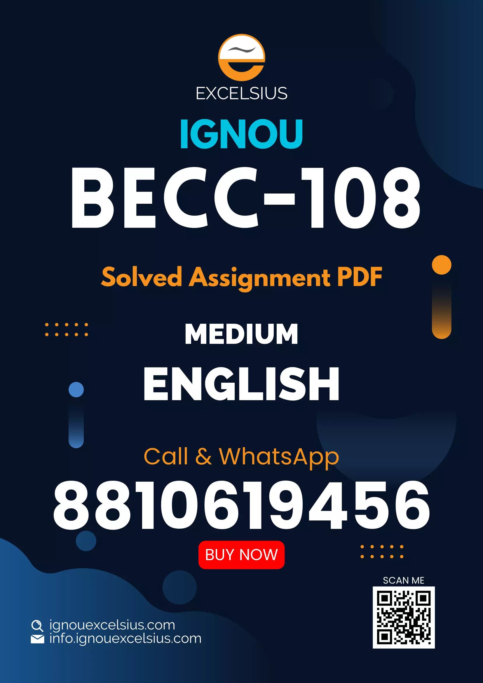 IGNOU BECC-108 - Intermediate Microeconomics-II, Latest Solved Assignment-July 2024 - January 2025