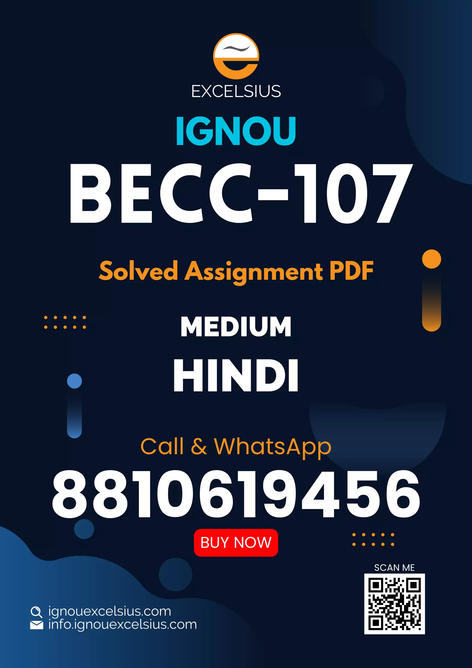 IGNOU BECC-107 - Statistical Methods for Economics, Latest Solved Assignment-July 2024 - January 2025