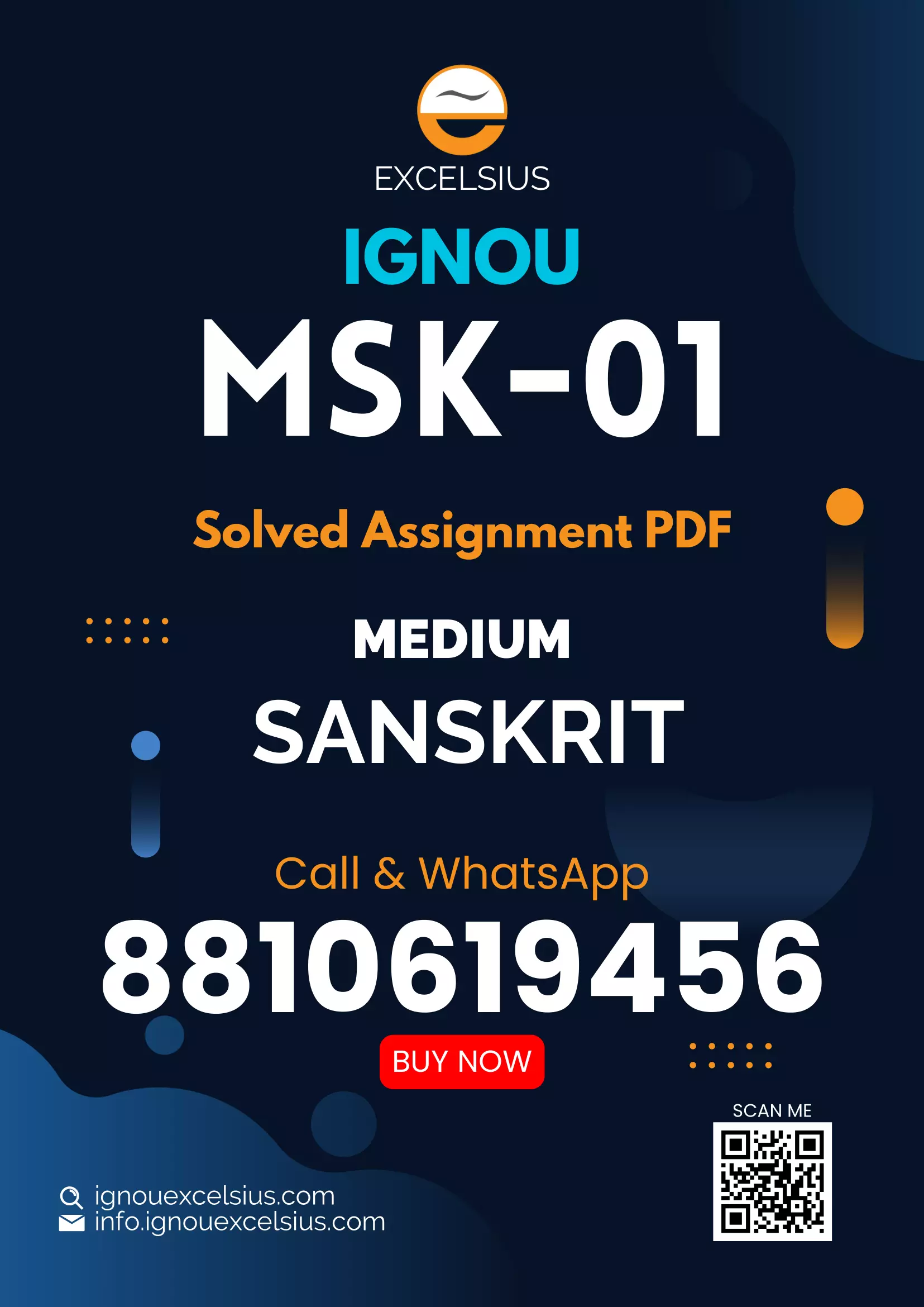 IGNOU MSK-01 - Sanskrit Sahita Evam Sahitya Latest Solved Assignment-July 2024 - January 2025