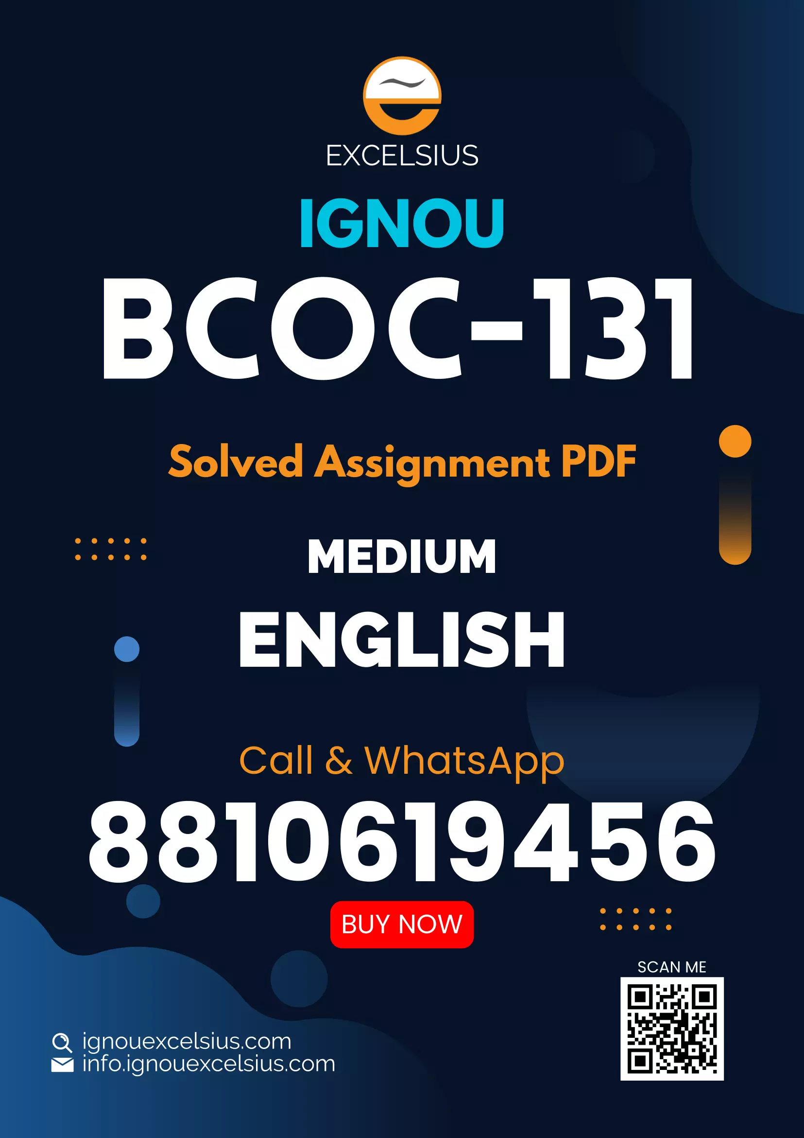 IGNOU BCOC-131 - Financial Accounting, Latest Solved Assignment-July 2024 - June 2025