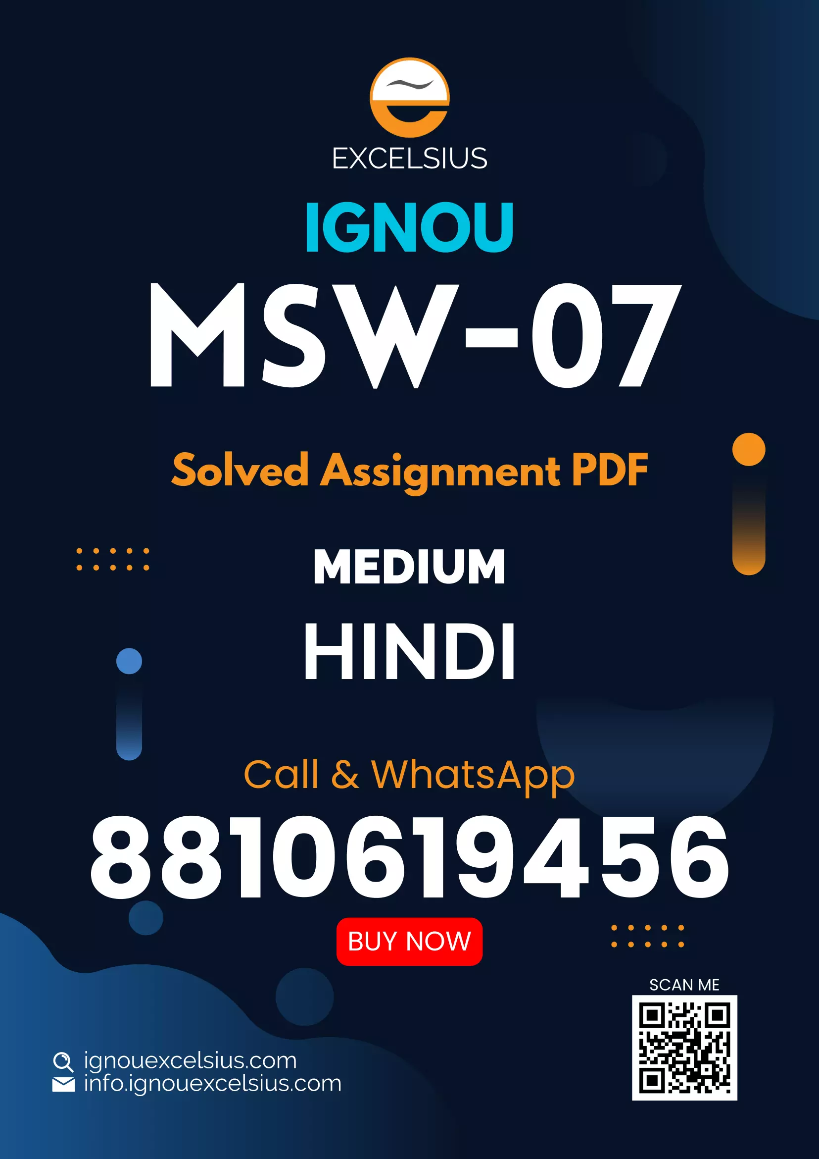 MSW-07 - Case work and Counselling: Working with Individuals-July 2024 - January 2025