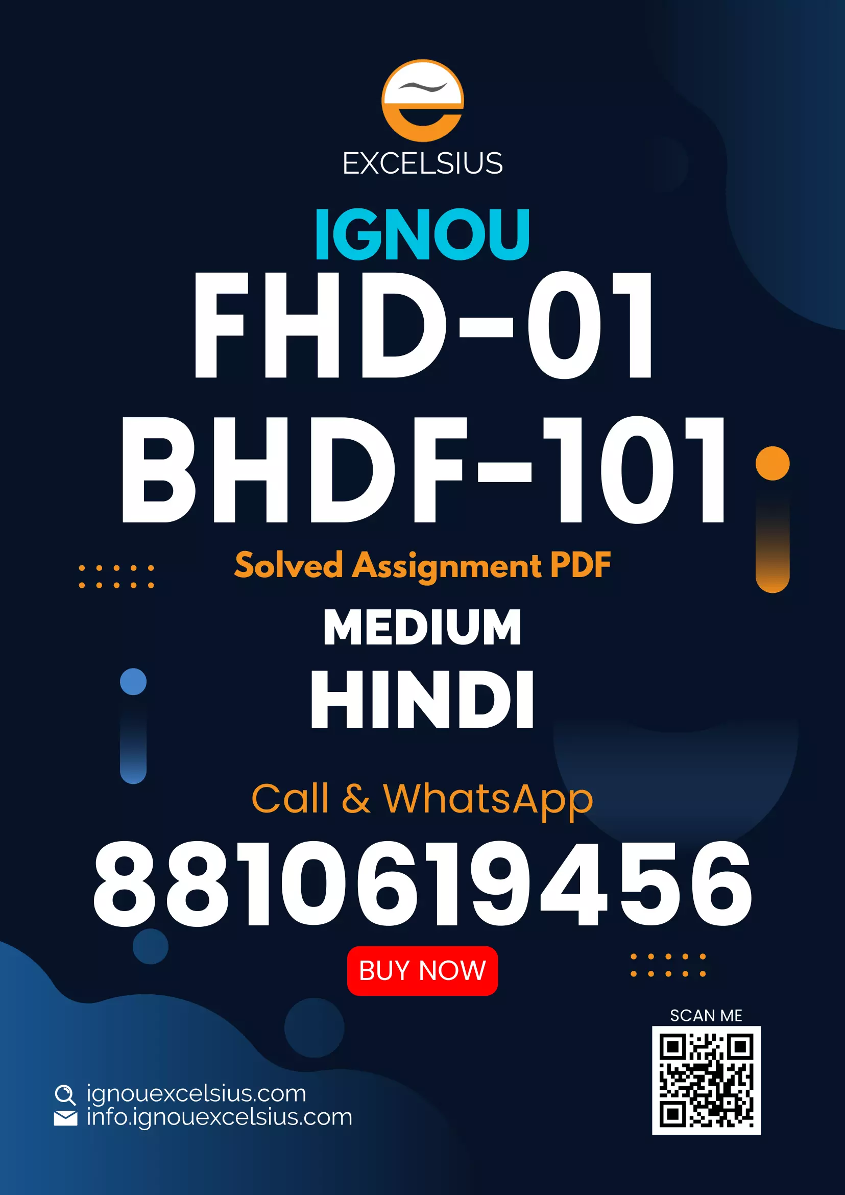 BHDF-101/FHD-01 - Hindi me Aadhar Pathyakram-July 2023 - January 2024